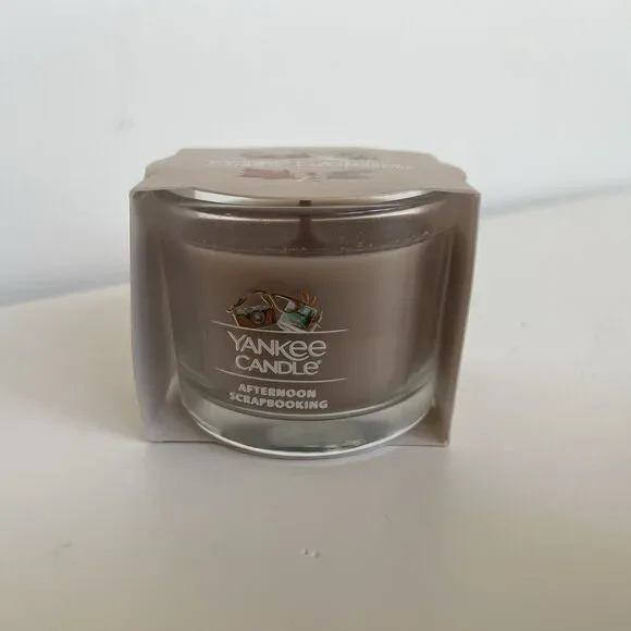 3PC Yankee Candle Afternoon Scrapbooking 1.3 Oz Mini Votive Glass Candle Apple - Picture 4 of 4